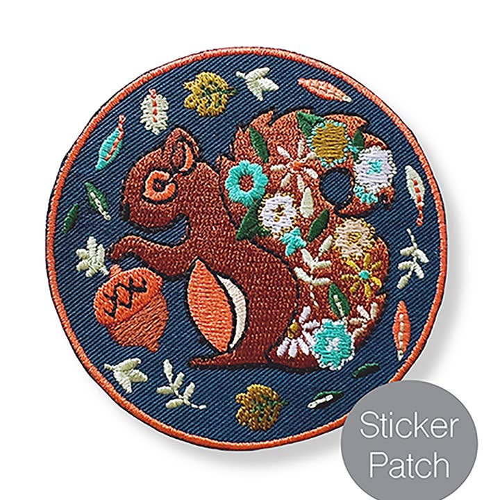 Patch autocollant broderie écureuil pour la vente par Rikrack