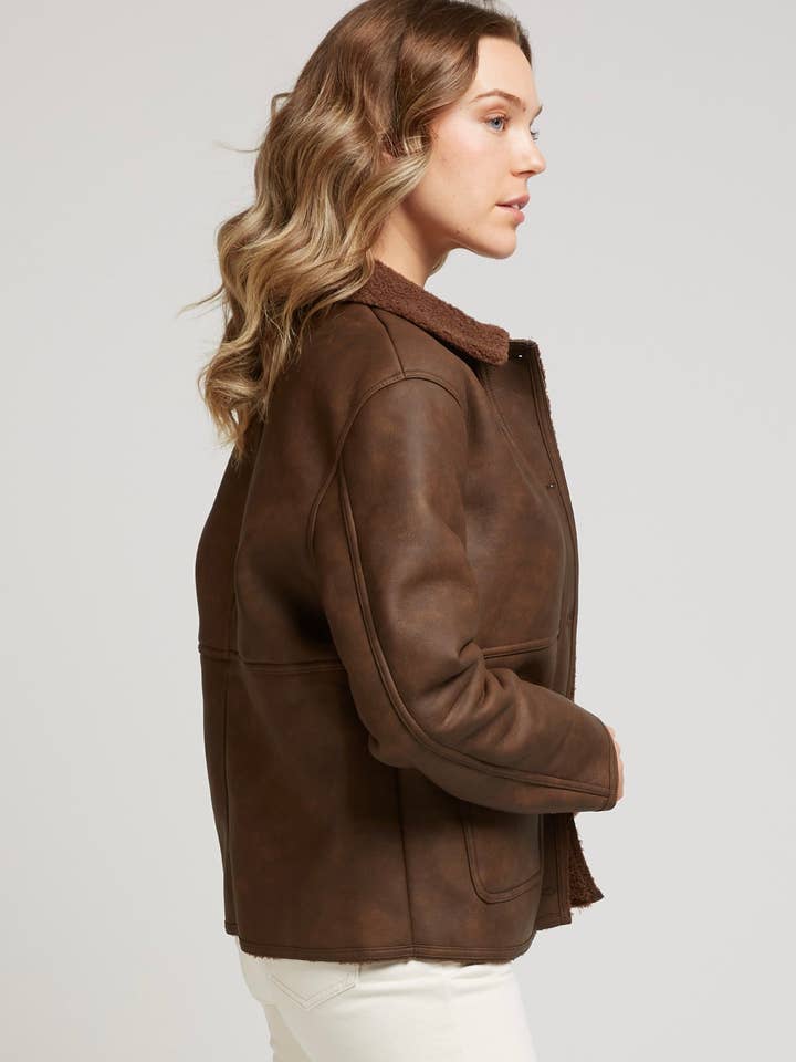 Andy & Lucy - Wholesale Jacket - Women's - DIKSON - Lined jacket with aged leather effect2