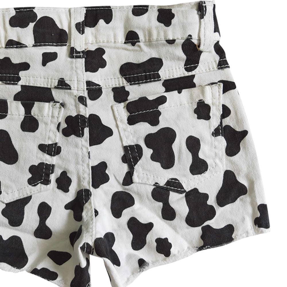 Aier Wholesale - Wholesale Shorts - Kids - Baby Girls cow print summer denim shorts13