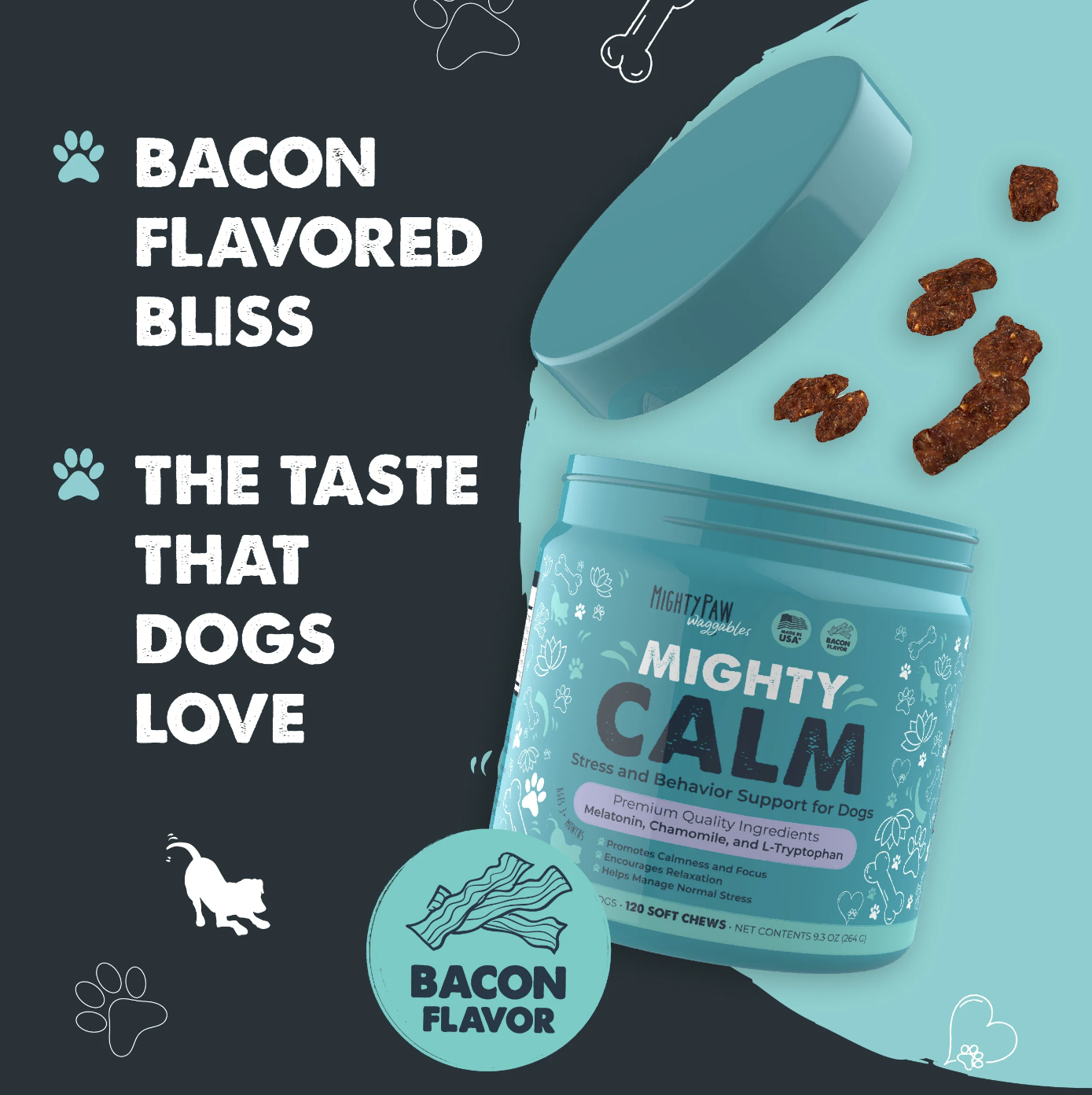 Mighty Paw - Vente Friandises – chien - Friandises Apaisantes pour Chiens1