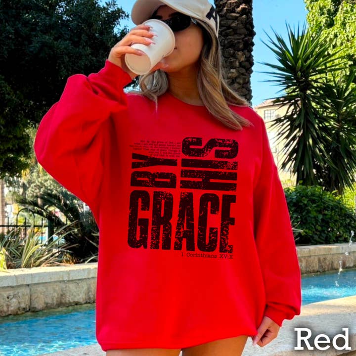 Shoppe SHC - Wholesale Graphic Sweatshirt - Women's - By His Grace Women’s Christian Graphic Sweatshirt4