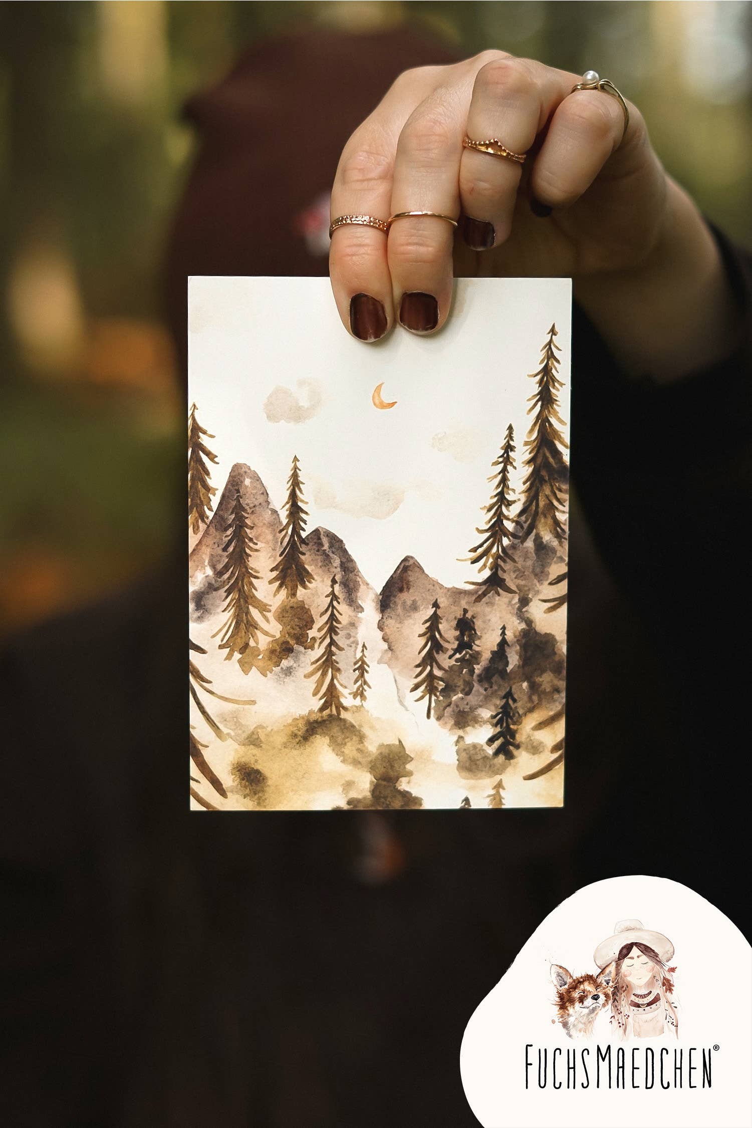 FuchsMaedchen - Vente Carte de vœux classique - Carte de vœux ambiance forêt1