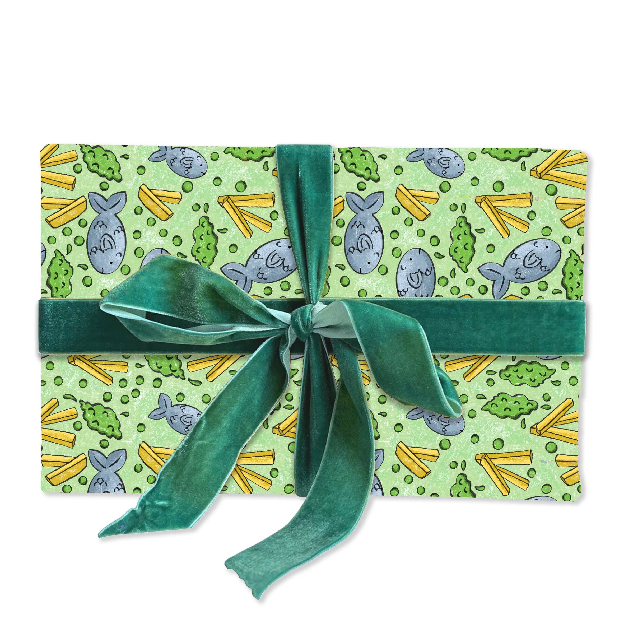 Neon Magpie - Wholesale Flat Wrap - Fish and Chips Wrapping Paper0