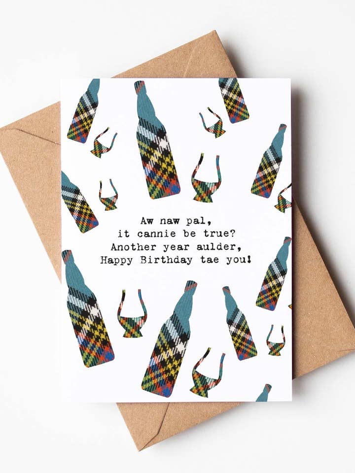 Happy Birthday Scottish Whisky Lover Greeting Card for wholesale by Hiya Pal