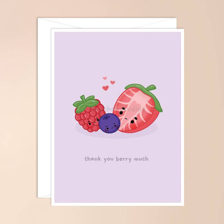 Bedankt Berry Hartelijk dank kaart voor wholesale door Raychoo Studios Inc.