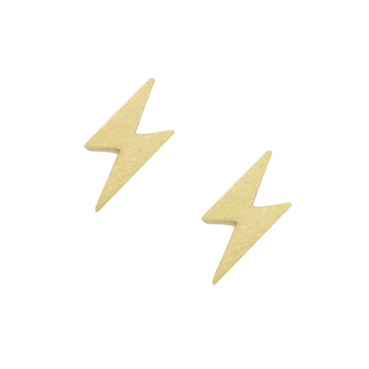 Lightning Strike Earring in Gold for wholesale by White Leaf
