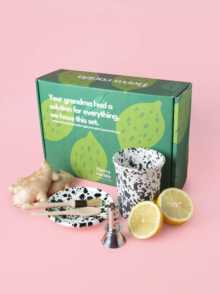 Complete Set for Ginger and Lemon Infusion. For Gifting for wholesale by Alfar Tierra Cocida