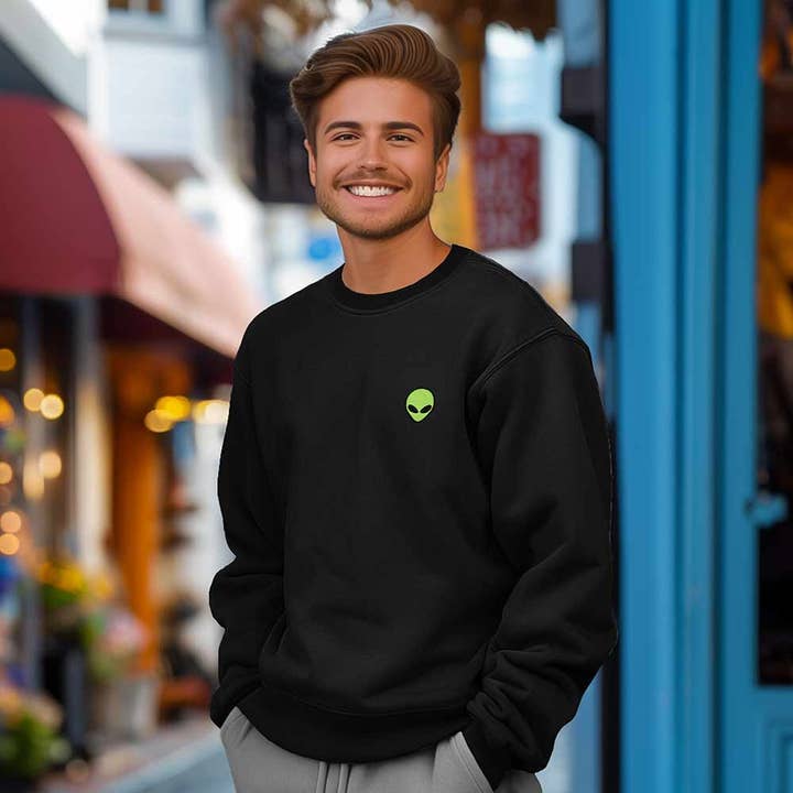 Dalix - Wholesale Graphic Sweatshirt - Unisex - Dalix Alien Heavyweight Relaxed Sweatshirt5