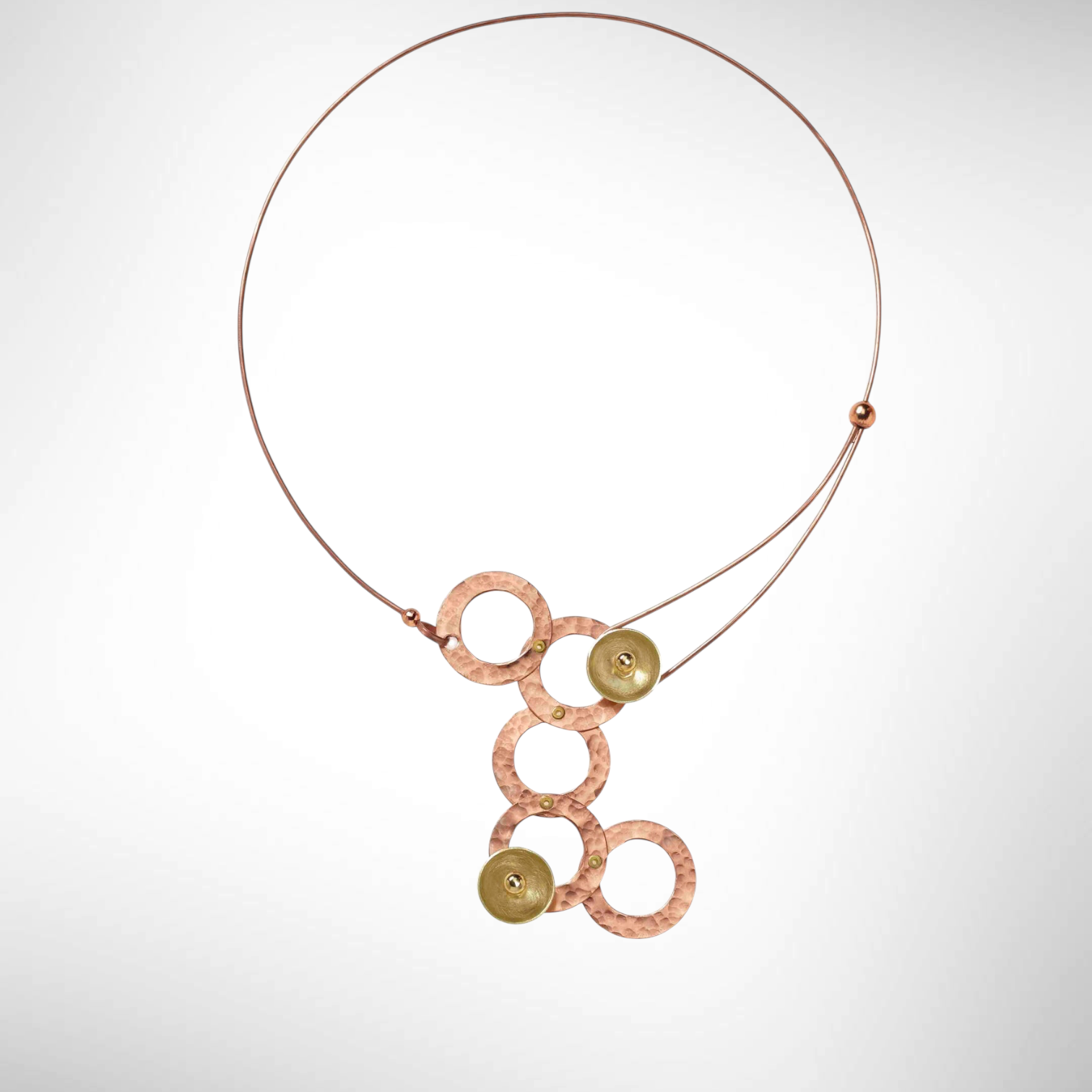 Chick Boss LLC - Wholesale Pendant/Charm Necklace - STREAM Small Cascading Mixed Metal Necklace from the SCULPTURAL Collection with Simulated Pearl or Jade option5