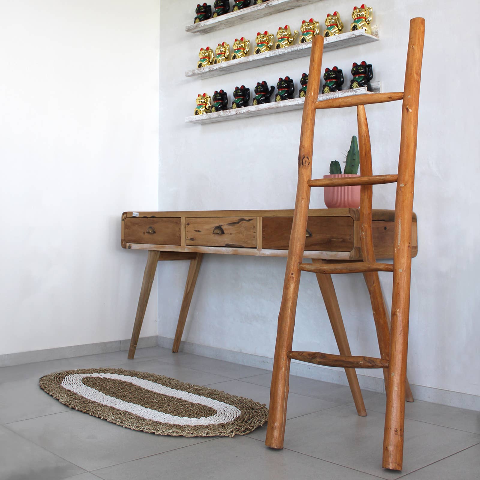 AWGifts Europe - Vendita all'ingrosso Attrezzi da giardino - Scala in teak naturale da 1,2 m1