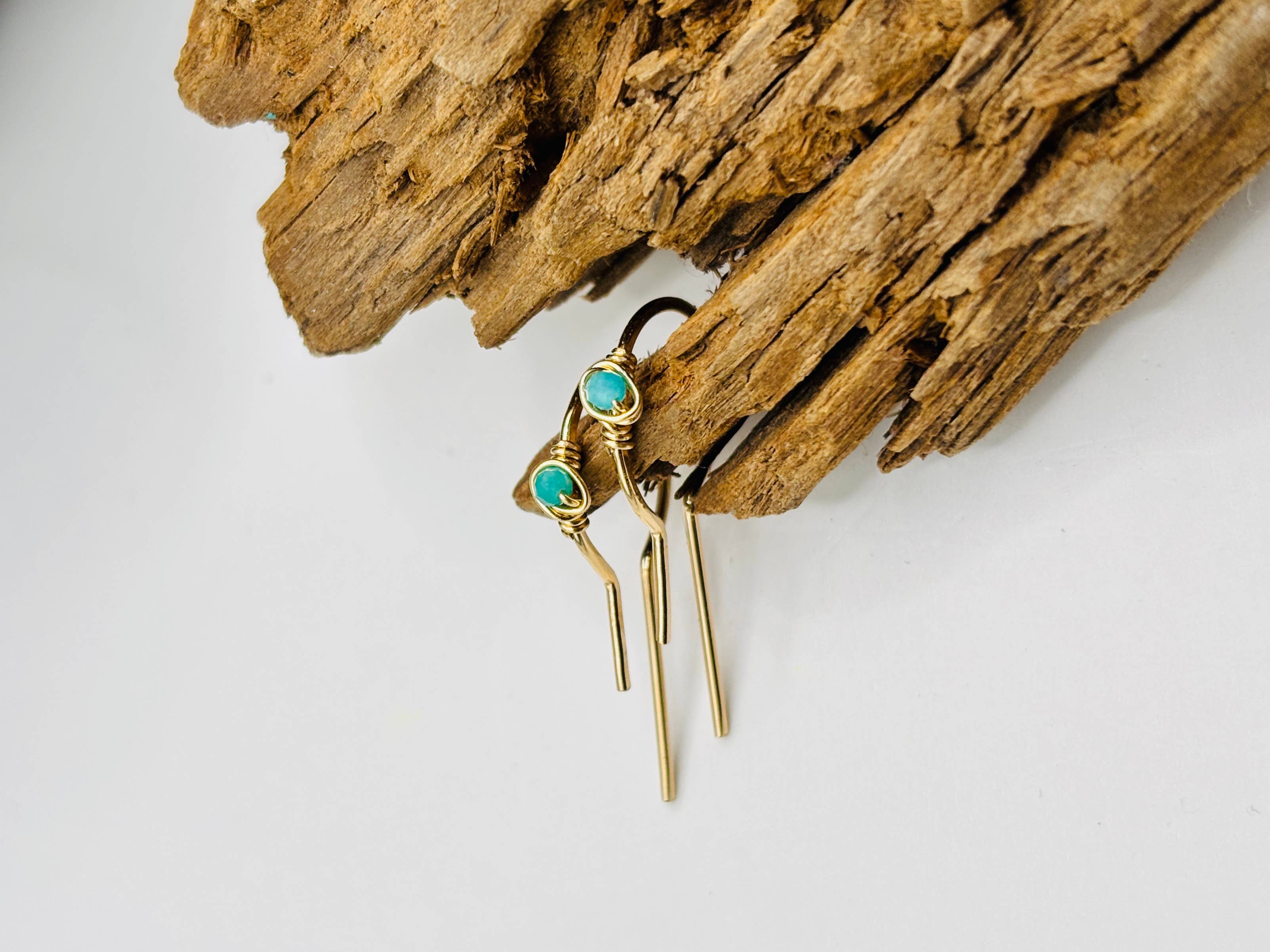 Rachel Renee Jewelry - Wholesale Hoop Earrings - DECO Gem Open Circle Threader Hoops 3