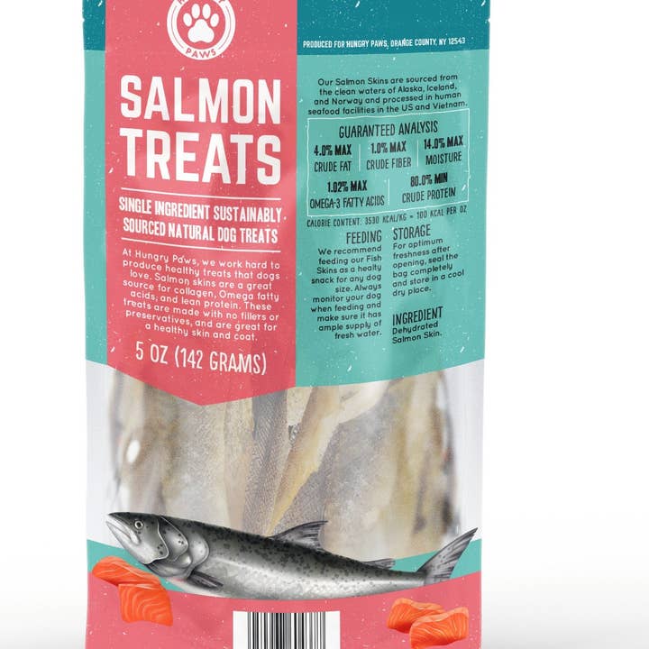 Hungry Paws - Wholesale Pet Treats - Dog - Salmon Skin for Dogs - 5 oz MSC1