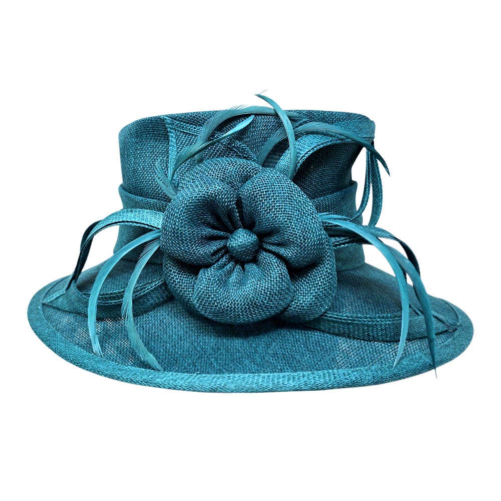 Sensibling Corp. - Wholesale Fascinator Hat - Women's - Flower Ribbon Feather Accented Sinamay Dressy Hat2