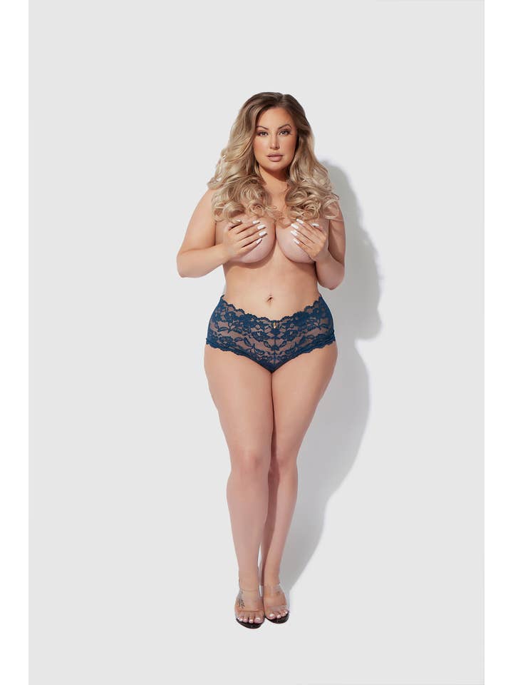 House of Desire - Wholesale Underwear - Women's - SALE: BELLA LACE OPEN CROTCH CHEEKY