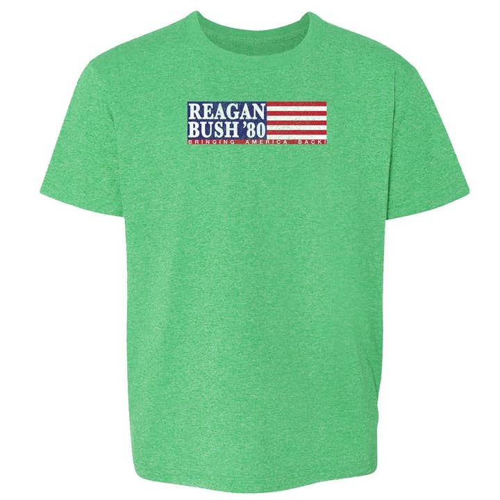 Pop Threads - Wholesale Screen Printed T-Shirt - Kids - Ronald Reagan George Bush Retro Campaign Kids & Youth Tee4