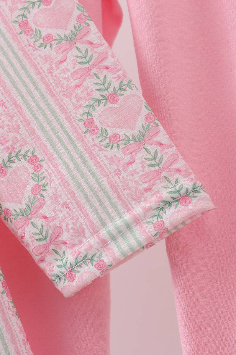 Mom & Co. - Wholesale Top & Pant Set - Kids - Pink bow floral pants set3