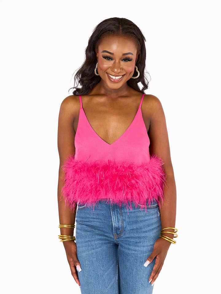 Reno Fuchsia Feather Tank for wholesale by BuddyLove