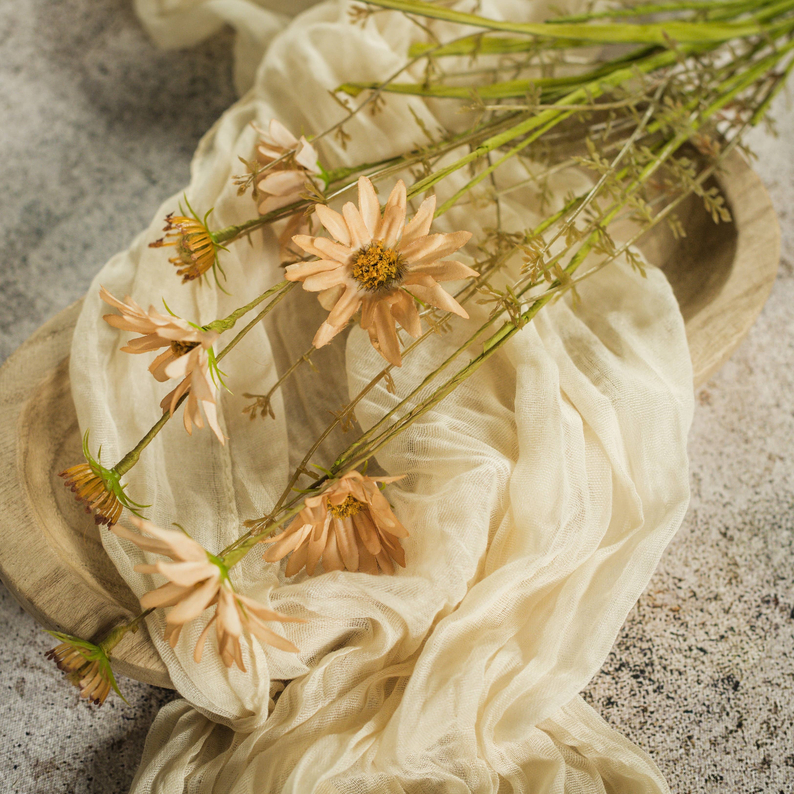 Ragon House – Engroshandel Kunstige blomster – 22,5" ABRIKOS VILDBLOMST SPRAY0