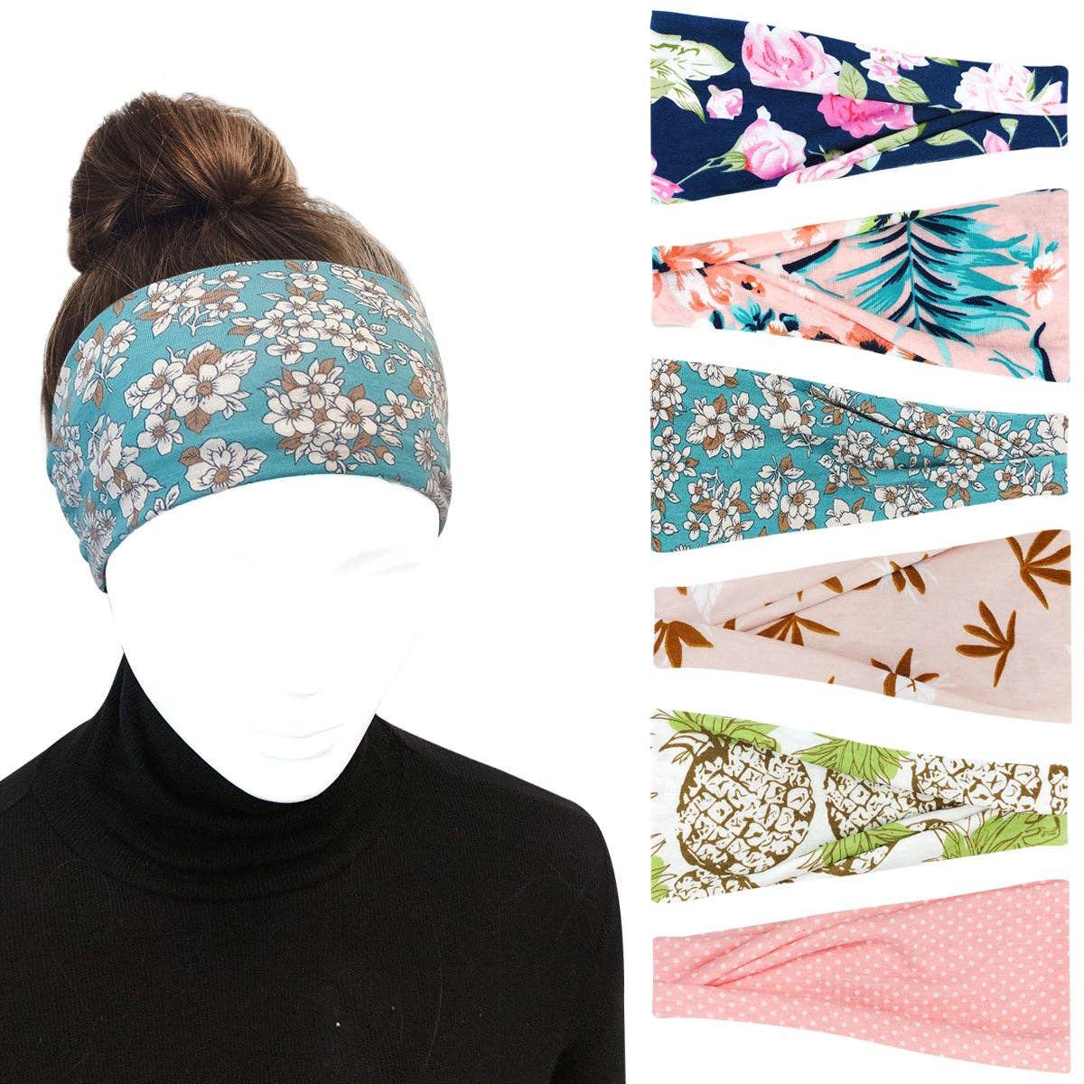 Wrapables.com - Wholesale Fashion Headband - Women's - Wrapables Boho Vintage Floral Elastic Headbands for Sports15