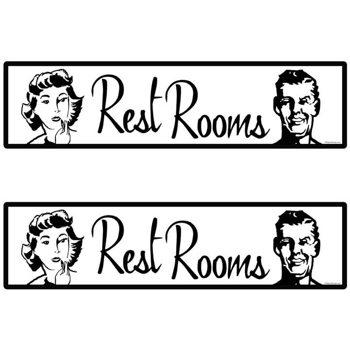 Restrooms Wall Decal Set for wholesale by RetroPlanet