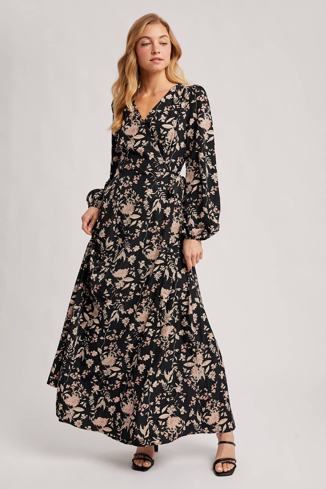 Bluivy - Wholesale Dress - Women's - FLORAL PRINT WRAP MAXI DRESS1