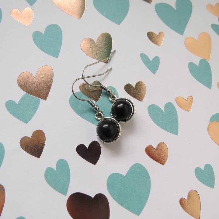 Crystal McMaster Jewellery Designer – Großhandel Ohrhänger – Schwarze baumelnde Edelstahlohrringe5