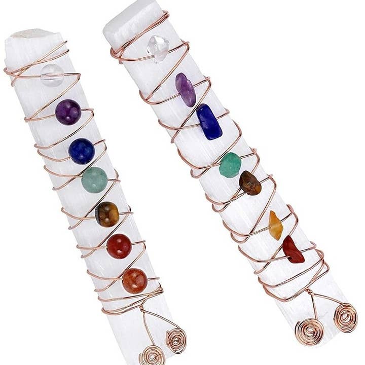Handmade Selenite Chakra Wand- 3 to 4 inch Stick for wholesale by Love, Sex, And Magic Co.