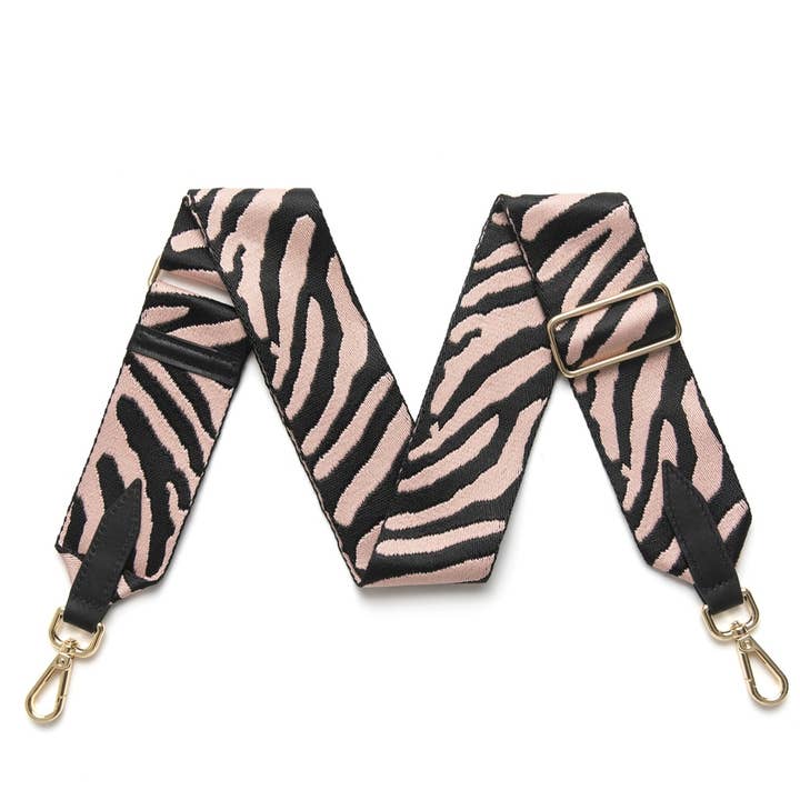 MONTTE DI JINNE – wholesale Bag strap – women's – Bag Strap with Canvas Texture and Leather Ends-Zebra Chic1