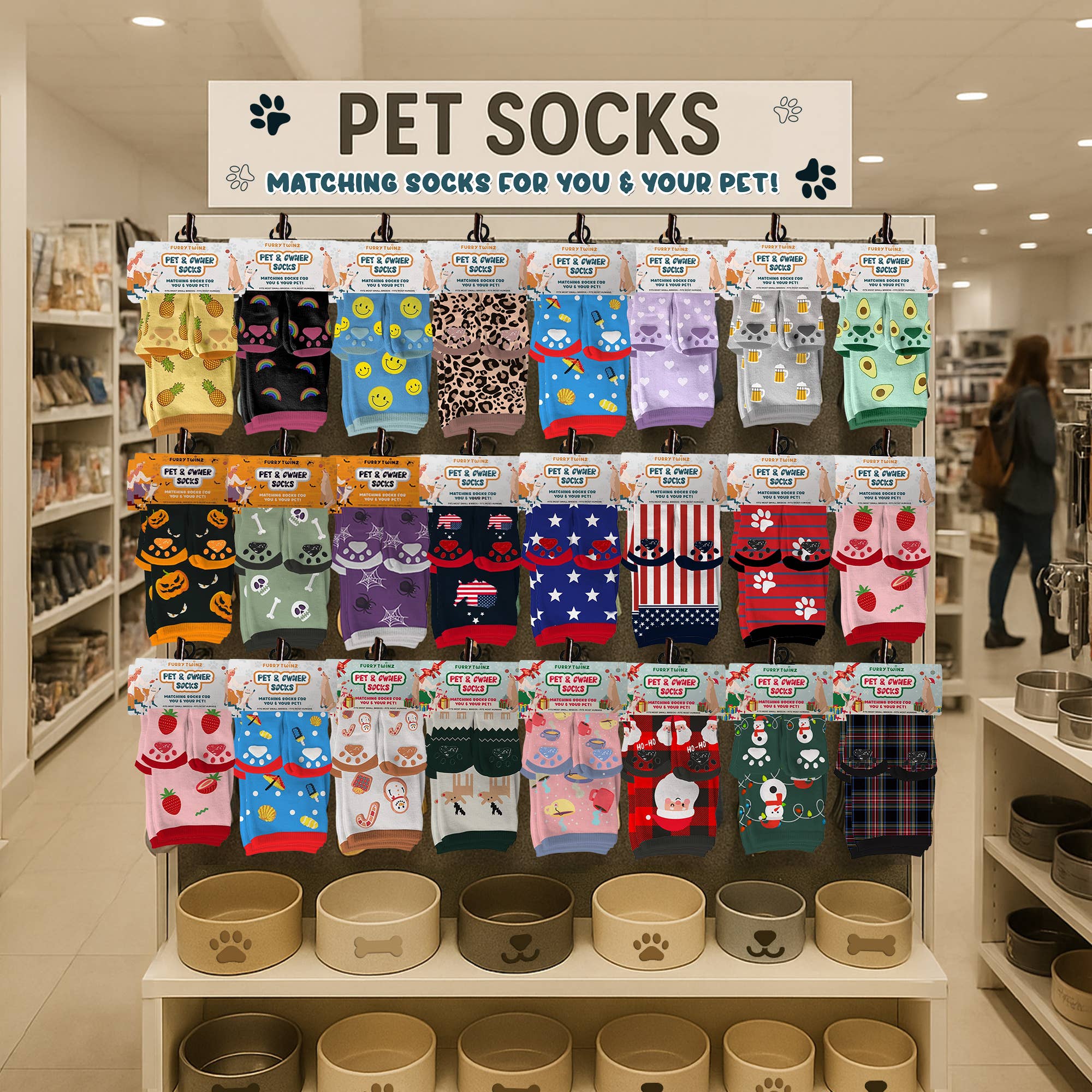 The American Gift Company (TAGCO) - Wholesale Pet Socks - Dog - Matching Pet And Owner Fun Socks50