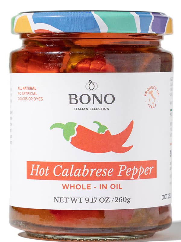 Bono Hot Calabrese Peppers Whole for wholesale by Bono USA Inc.