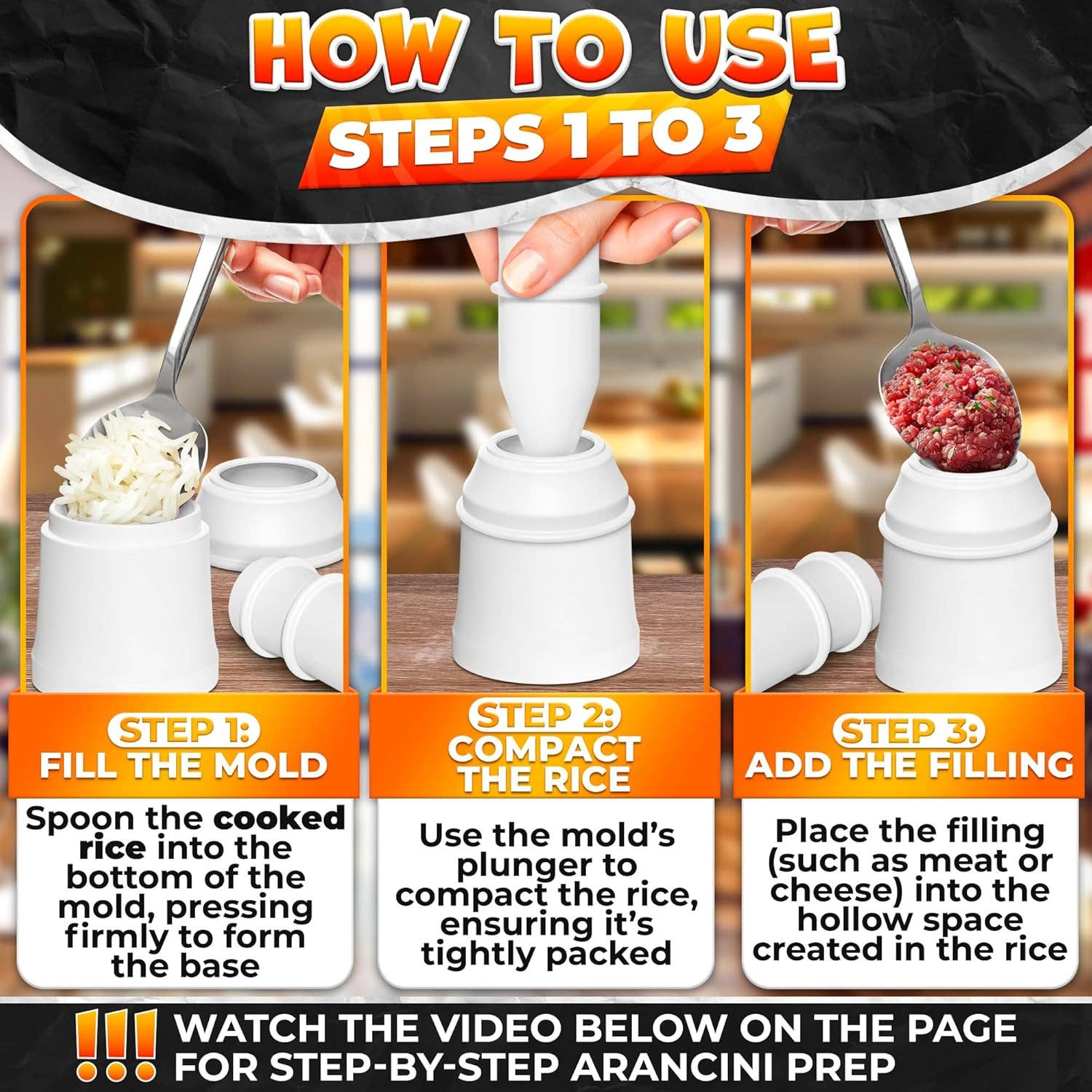 VIGOR - Wholesale Kitchen tool/gadget - Arancini Maker Mold Set Dual Set for Round & Conical Rice1