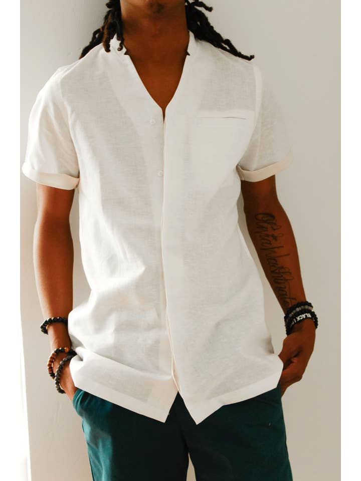 Am.A-Line Collections LLC - Wholesale Button Down Shirt - Men's - Glint Men's Short Sleeve Button Down Shirt