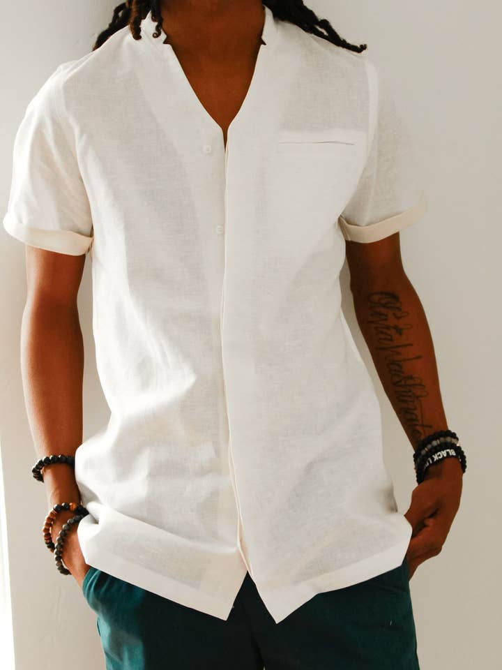 Glint Men's Short Sleeve Button Down Shirt for wholesale by Am.A-Line Collections LLC