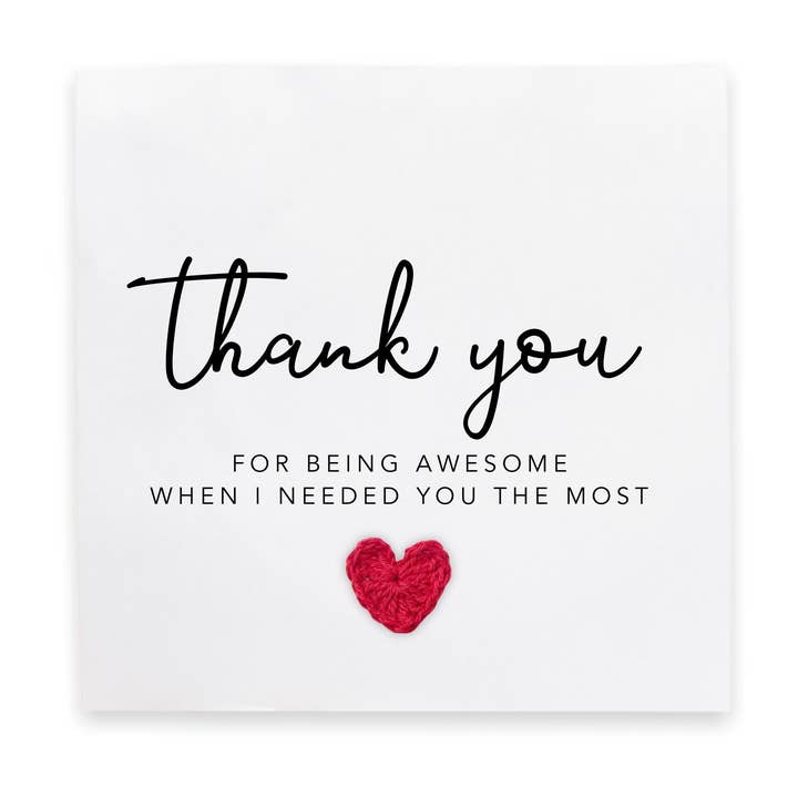 Tarjeta de agradecimiento, gracias por ser tan increíble cuando la necesité para venta al por mayor de Fifi's Handcrafted