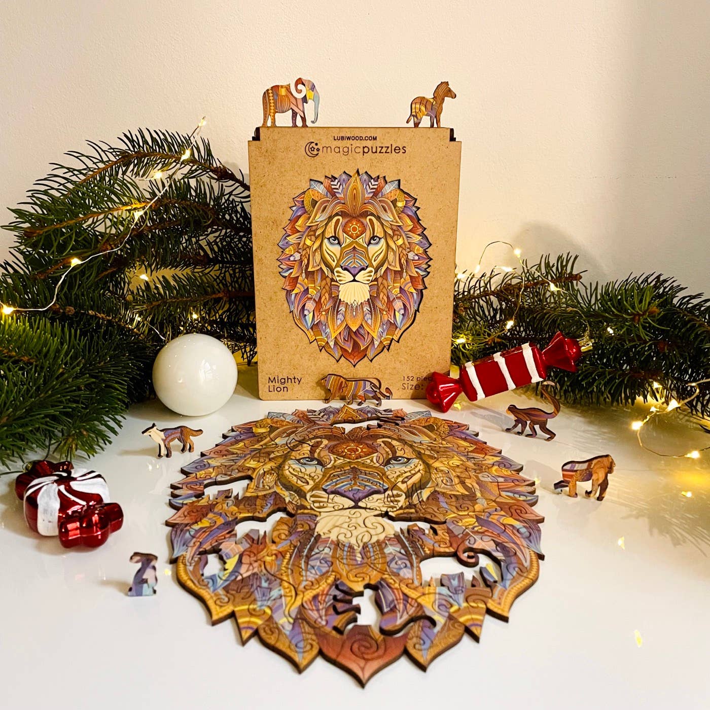 Lubiwood - Wholesale Puzzle - Adult - Mighty Lion Jigsaw A4 Premium Box5