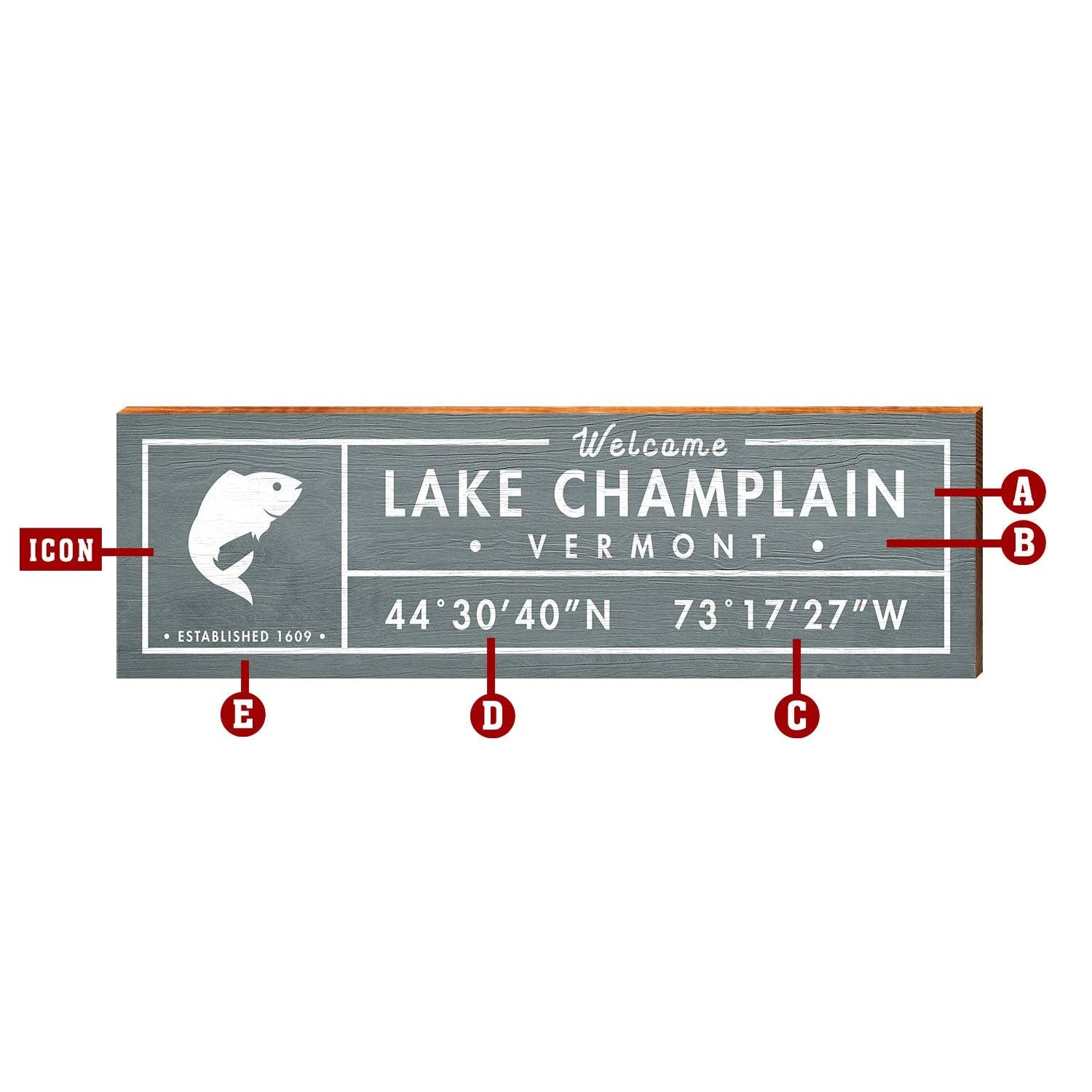 Mill Wood Art - Wholesale Bord/bordje - Aanpasbaar Lodge-blauw 'Fun Facts'-bord | Icon Choice | Kunstdruk voor aan de muur op echt hout3