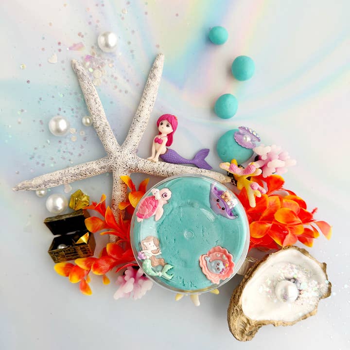 Earth Grown KidDoughs (KidDoughs by EGKD) - Wholesale Putty/Slime - Kids - Mermaid (Blue Hawaiian) KidDough Play Kit