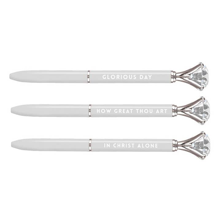 Faithworks by Creative Brands - Wholesale Pen - Gem Pen - Grey Spring