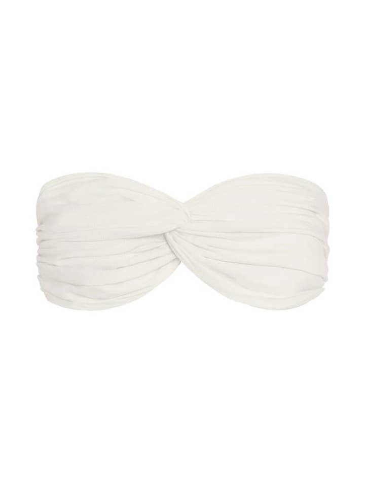 Haut bandeau torsadé en popeline de bambou pour la vente par AMARIS - Sustainable Womens Resortwear