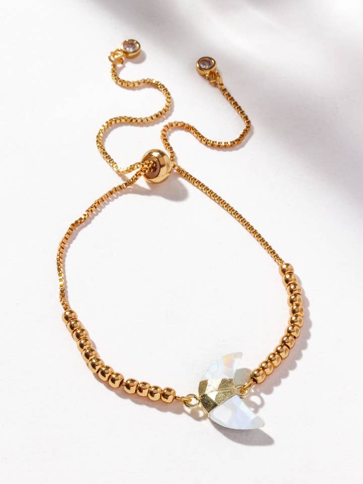 Pulsera Ajustable Crescent Horn CZ - Piedra de Luna para venta al por mayor de Luna Norte