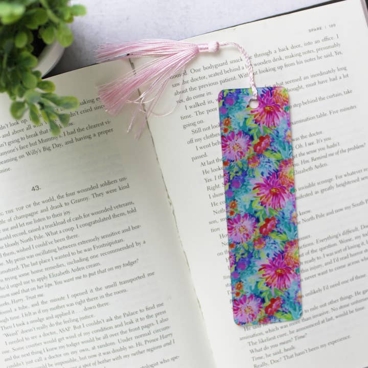 Pearl's Custom Creations - Wholesale Bookmark - Preppy Floral Bookmark