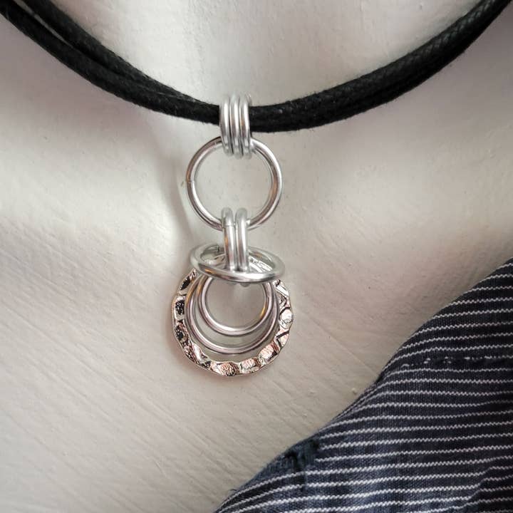 Silver Spangle Pendant Cord Necklace/ Boho/ Western Jewelry for wholesale by Teahan K Jewelry