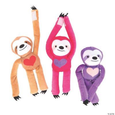 Fun Express - Venta al por mayor Peluche - Niños y bebés - Perezoso de peluche de San Valentín de brazo largo PDQ0