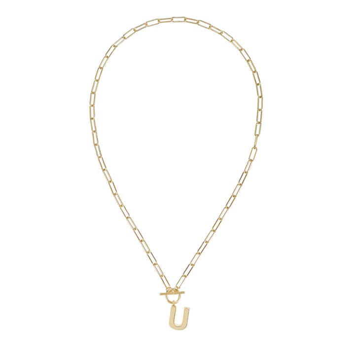 Toggle Initial Necklace in Gold for wholesale on Faire37