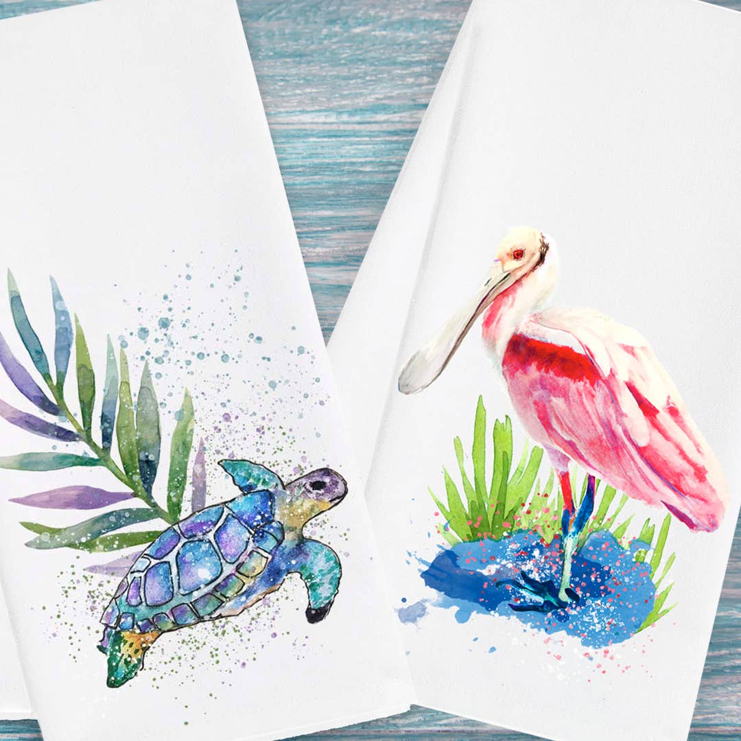 M Design Studio Gifts - Vente Torchons - Torchon Roseate Spoonbill1