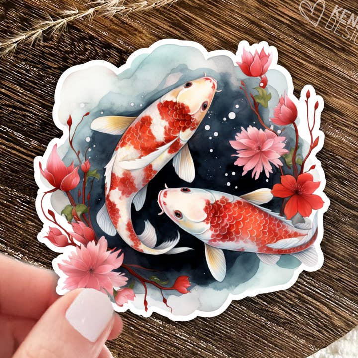 Kenjia Design - Wholesale Sticker - Koi Fish Stickers & Magnets / Pisces Japanese Stickers0