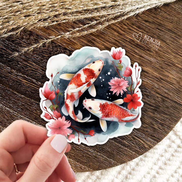 Kenjia Design - Wholesale Sticker - Koi Fish Stickers & Magnets / Pisces Japanese Stickers