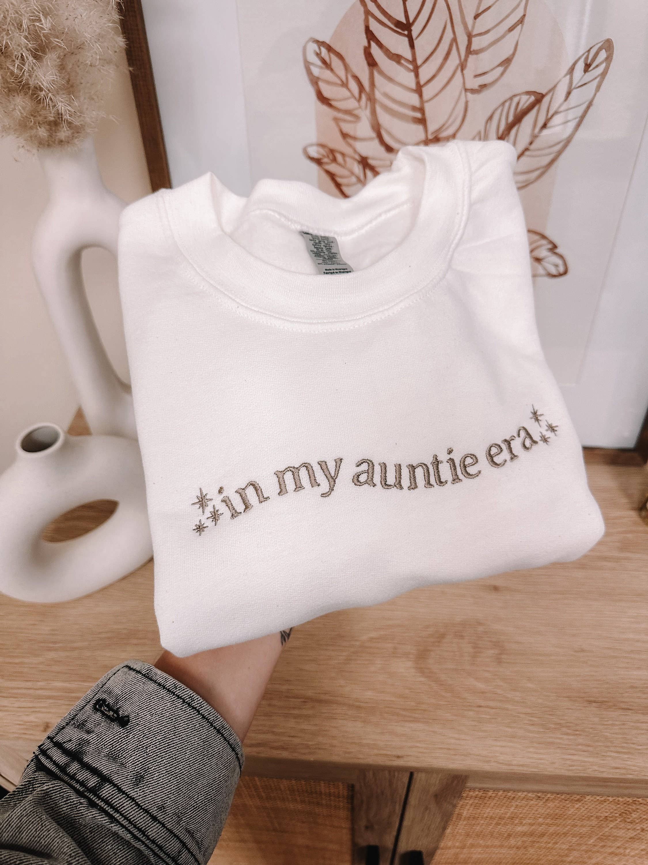 Honey Soul LLC - Wholesale Sweatshirt - Women's - Embroidered In My Auntie Era Crewneck0