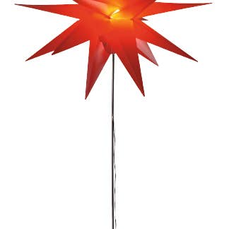 Kunststoff-Stern in rot, mit Bodenspieß für außen, inkl. LED for wholesale by HGD
