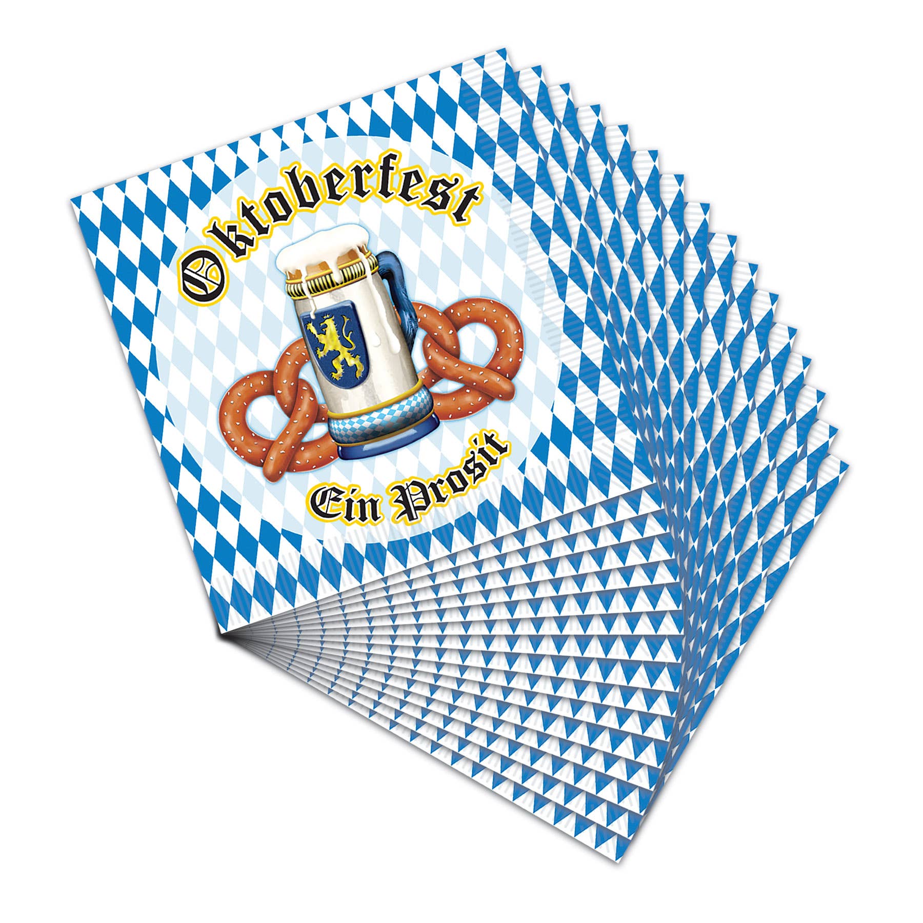 Beistle - Wholesale Disposable Napkin - Oktoberfest Beverage Bavarian 2-ply Napkins, 16/pkg3
